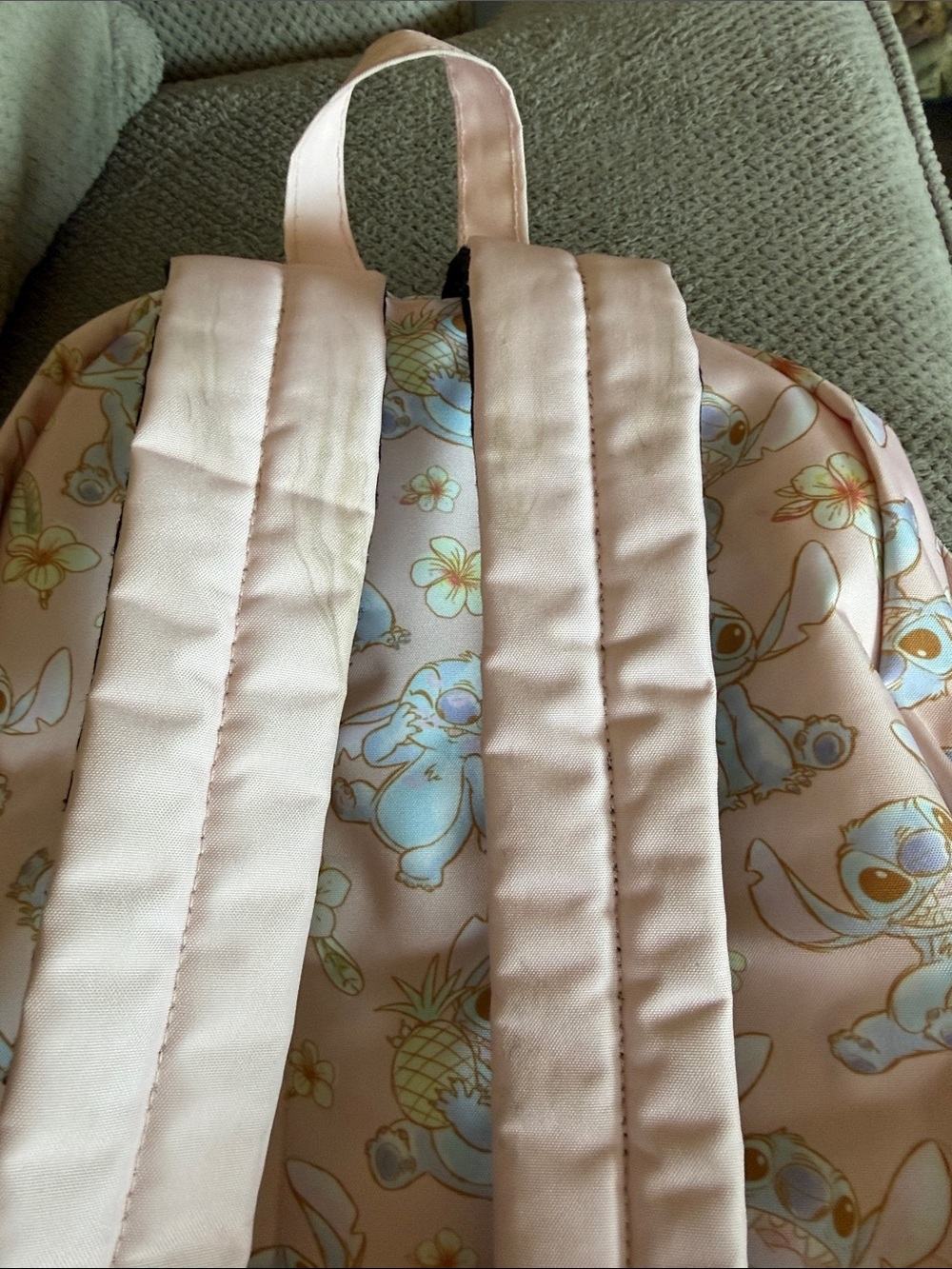 Loungefly Disney Pink Backpack with Blue Stitch Print - Picture 3 of 4